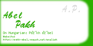 abel pakh business card